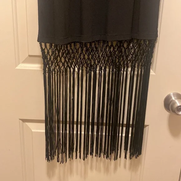 Unique black evening dress with lots of stretch.  Low neck.uniquely designed! - Picture 4 of 7